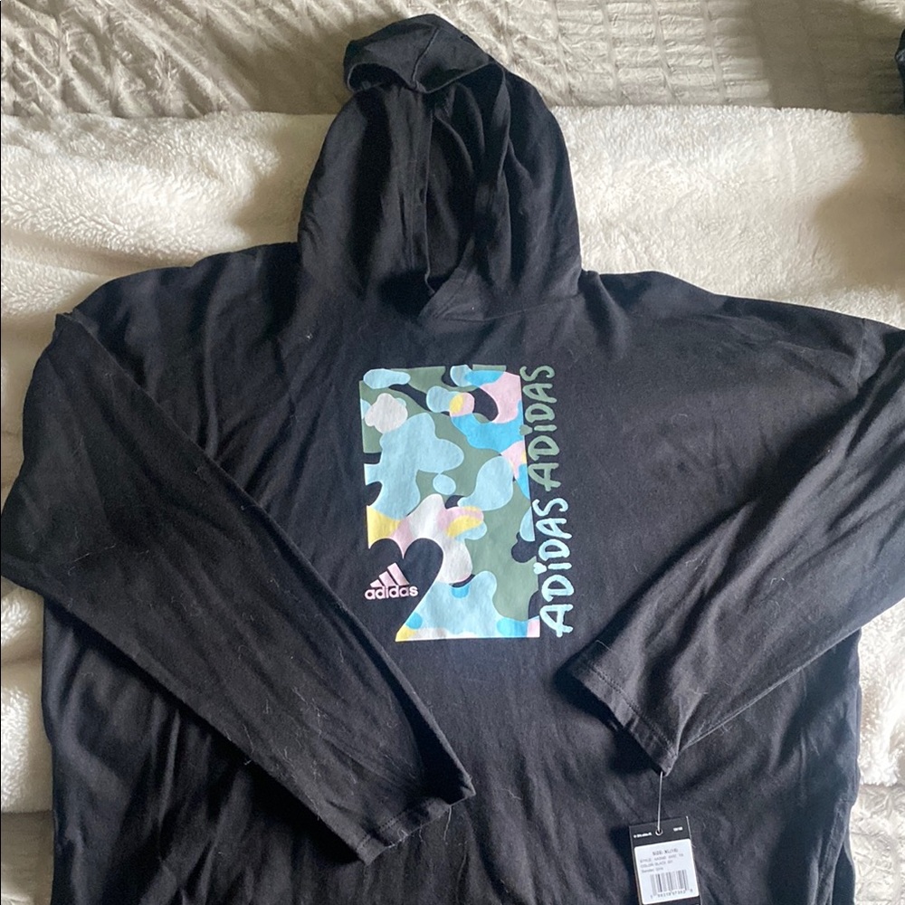 Adidas Black Pullover Hoodie Sweatshirt
